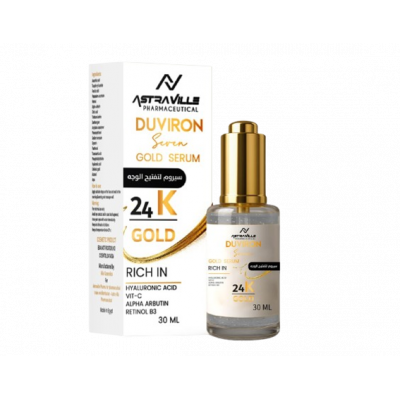 DUVIRON SEVEN GOLD SERUM — 24K GOLD RICH IN HYALURONIC ACID - VITAMIN C - ALPHA ARBUTIN - RETINOL B3 30 ML